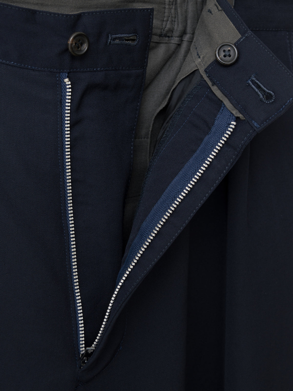 Elastic Waist Double Pleat Trousers Navy