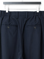Elastic Waist Double Pleat Trousers Navy