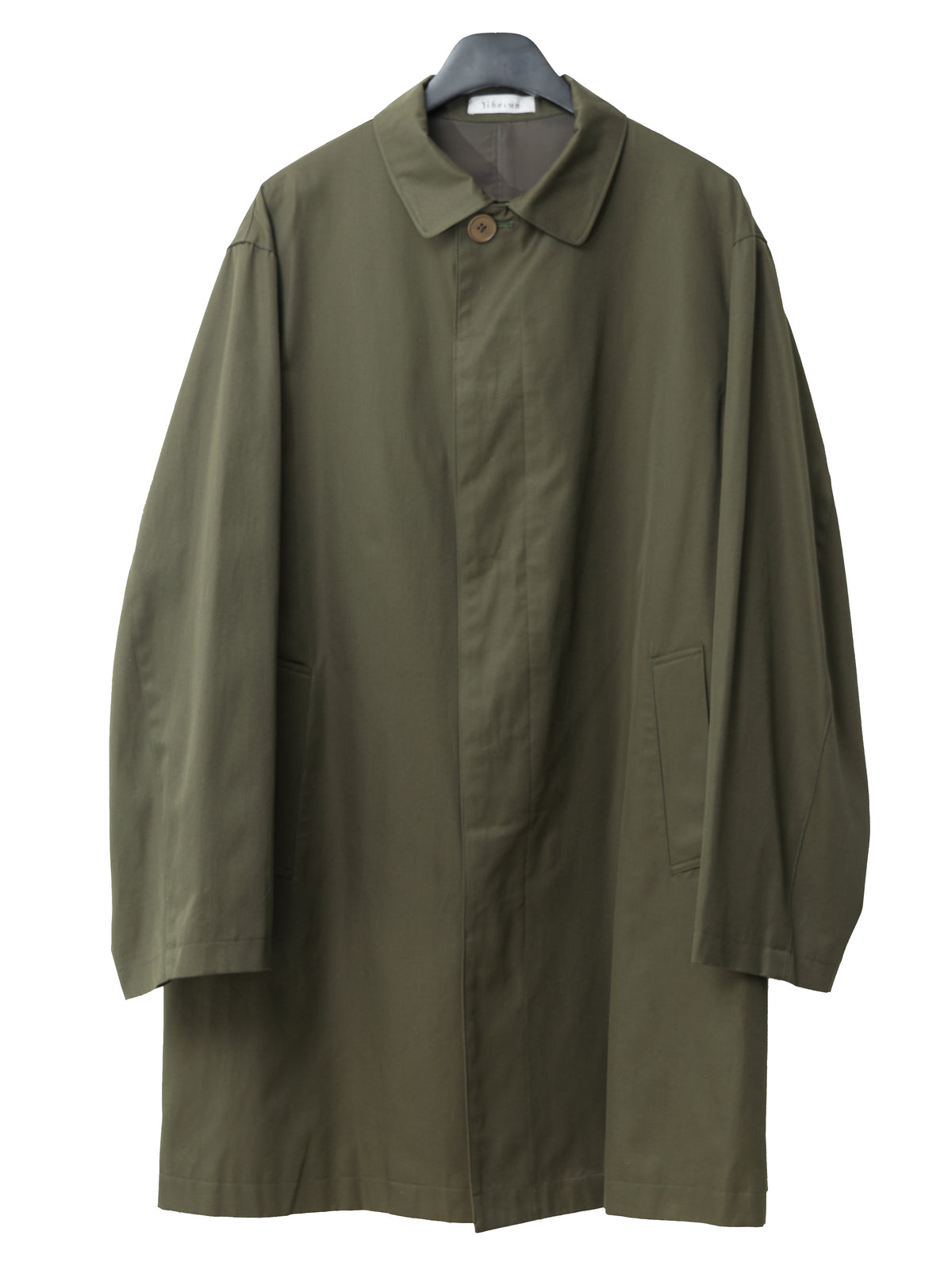 Hidden Placket Mac Coat Olive
