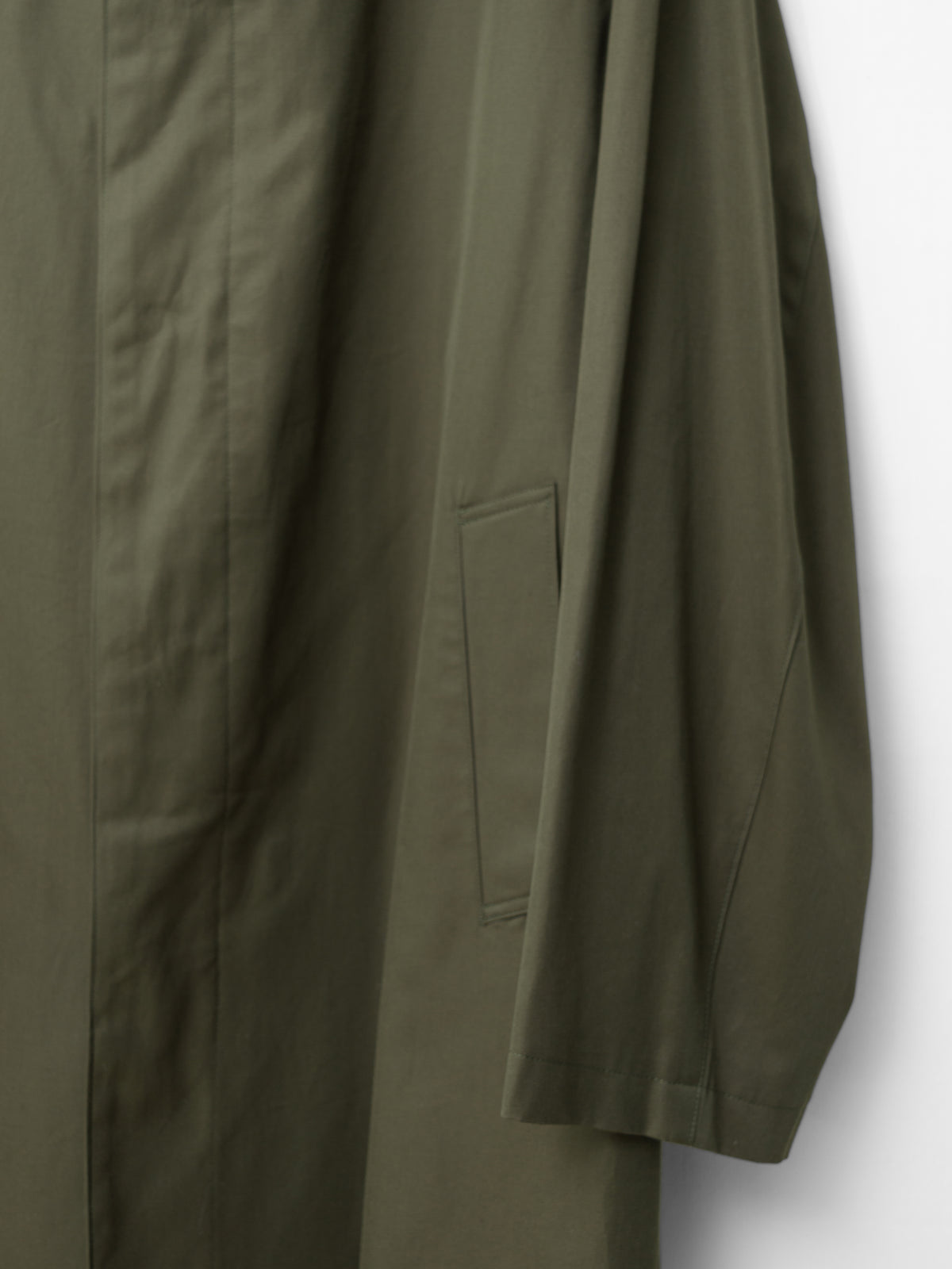Hidden Placket Mac Coat Olive