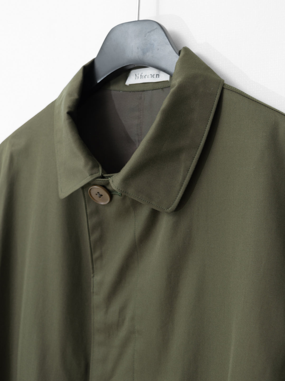 Hidden Placket Mac Coat Olive