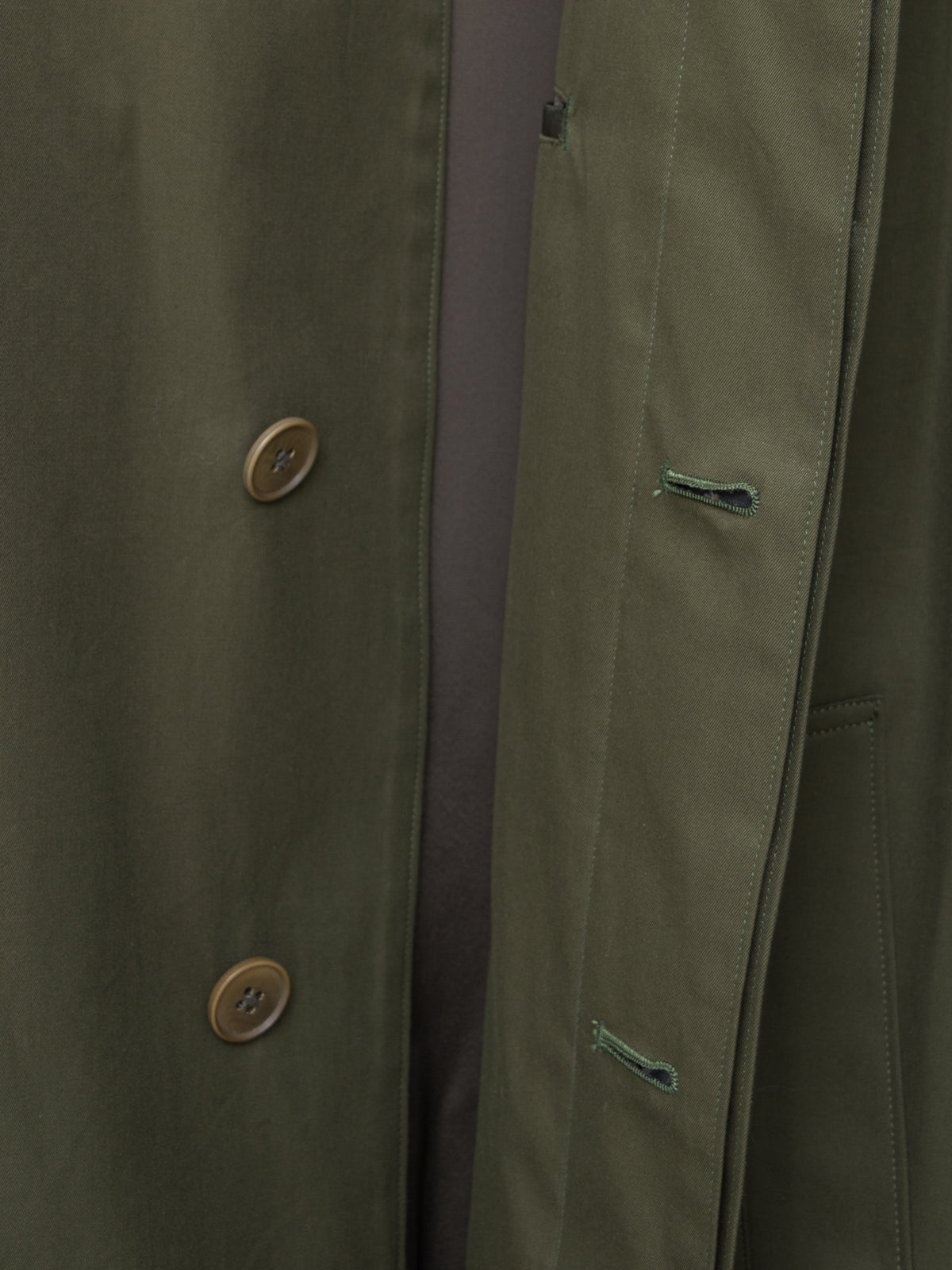 Hidden Placket Mac Coat Olive