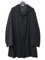 Hidden Placket Mac Coat Black