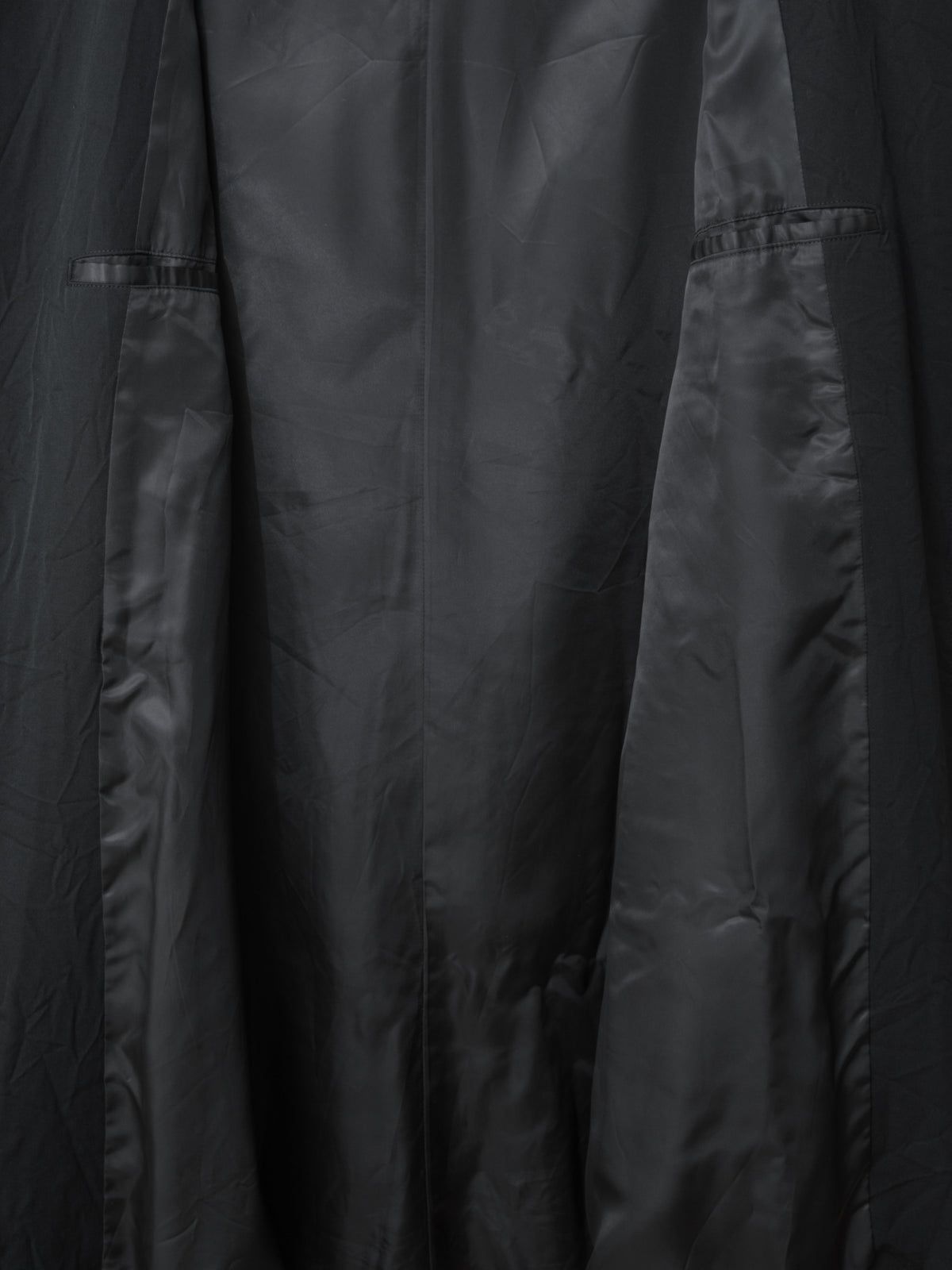 Hidden Placket Mac Coat Black