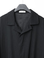 Hidden Placket Mac Coat Black