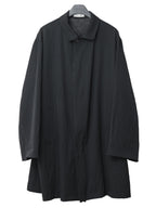 Hidden Placket Mac Coat Black