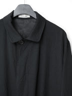 Hidden Placket Mac Coat Black