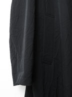 Hidden Placket Mac Coat Black