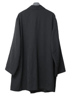 Hidden Placket Mac Coat Black