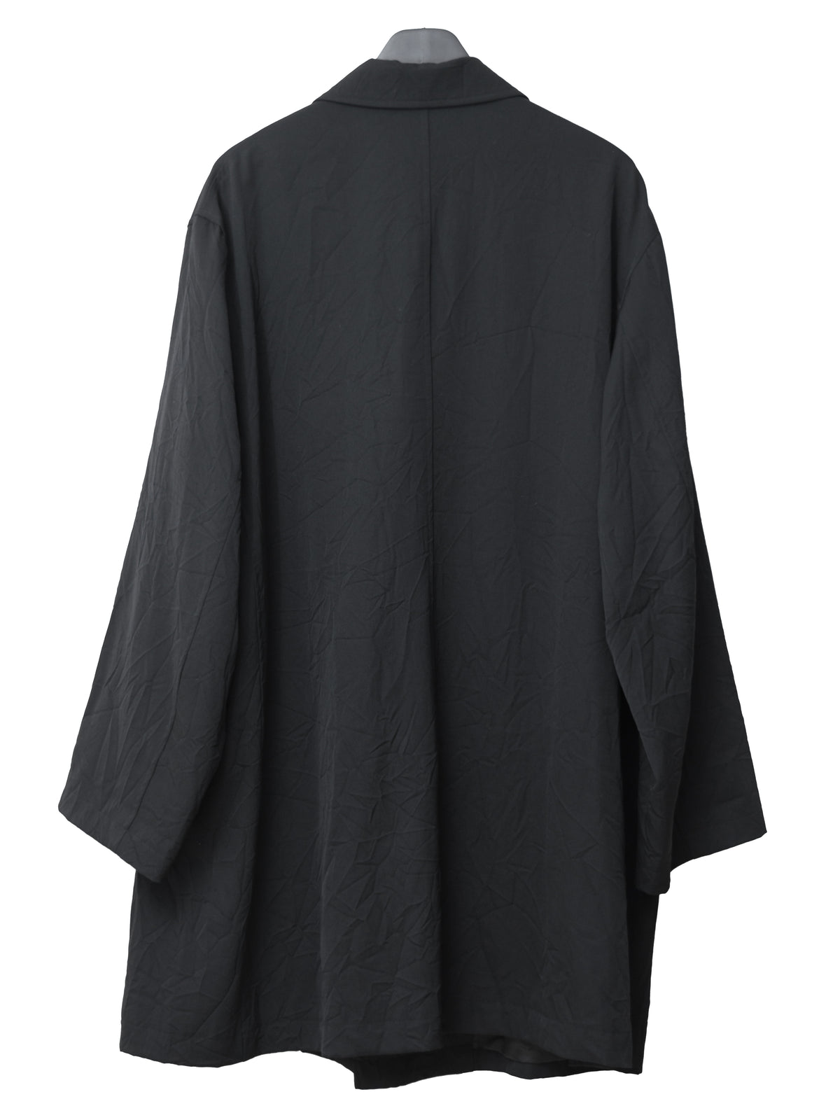 Hidden Placket Mac Coat Black