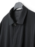 Hidden Placket Mac Coat Black