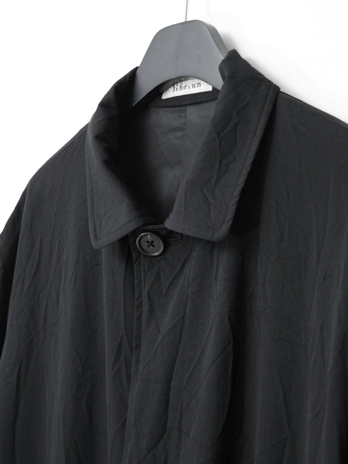 Hidden Placket Mac Coat Black