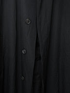 Hidden Placket Mac Coat Black
