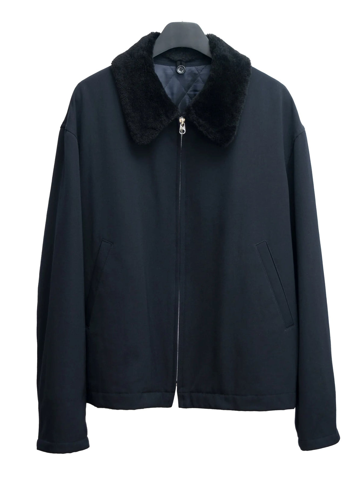 Fur Collar Blouson Navy