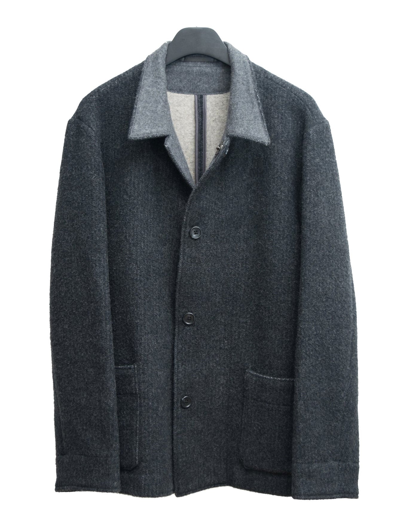 faux front chore jacket charcoal ∙ wool nylon ∙ large