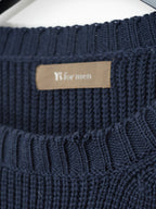 Oversized 5 Gauge Heavy Knit Pullover Navy