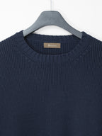 Oversized 5 Gauge Heavy Knit Pullover Navy