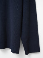Oversized 5 Gauge Heavy Knit Pullover Navy