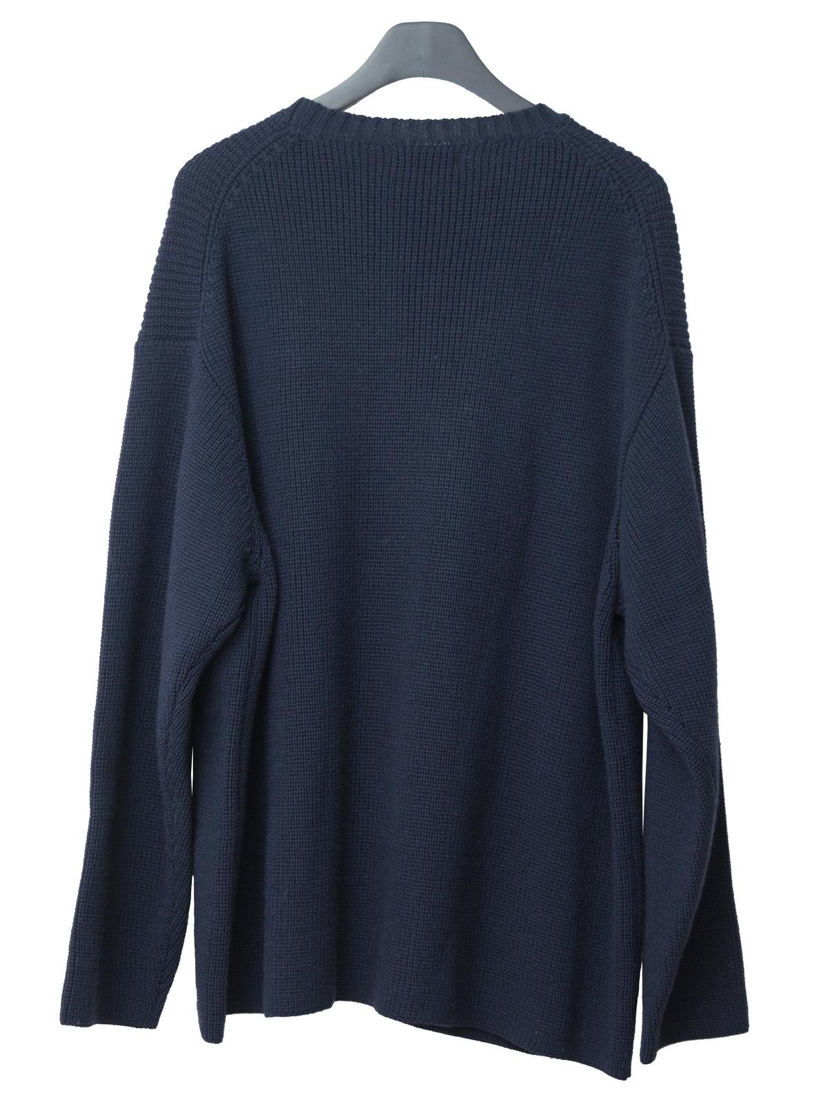 Oversized 5 Gauge Heavy Knit Pullover Navy