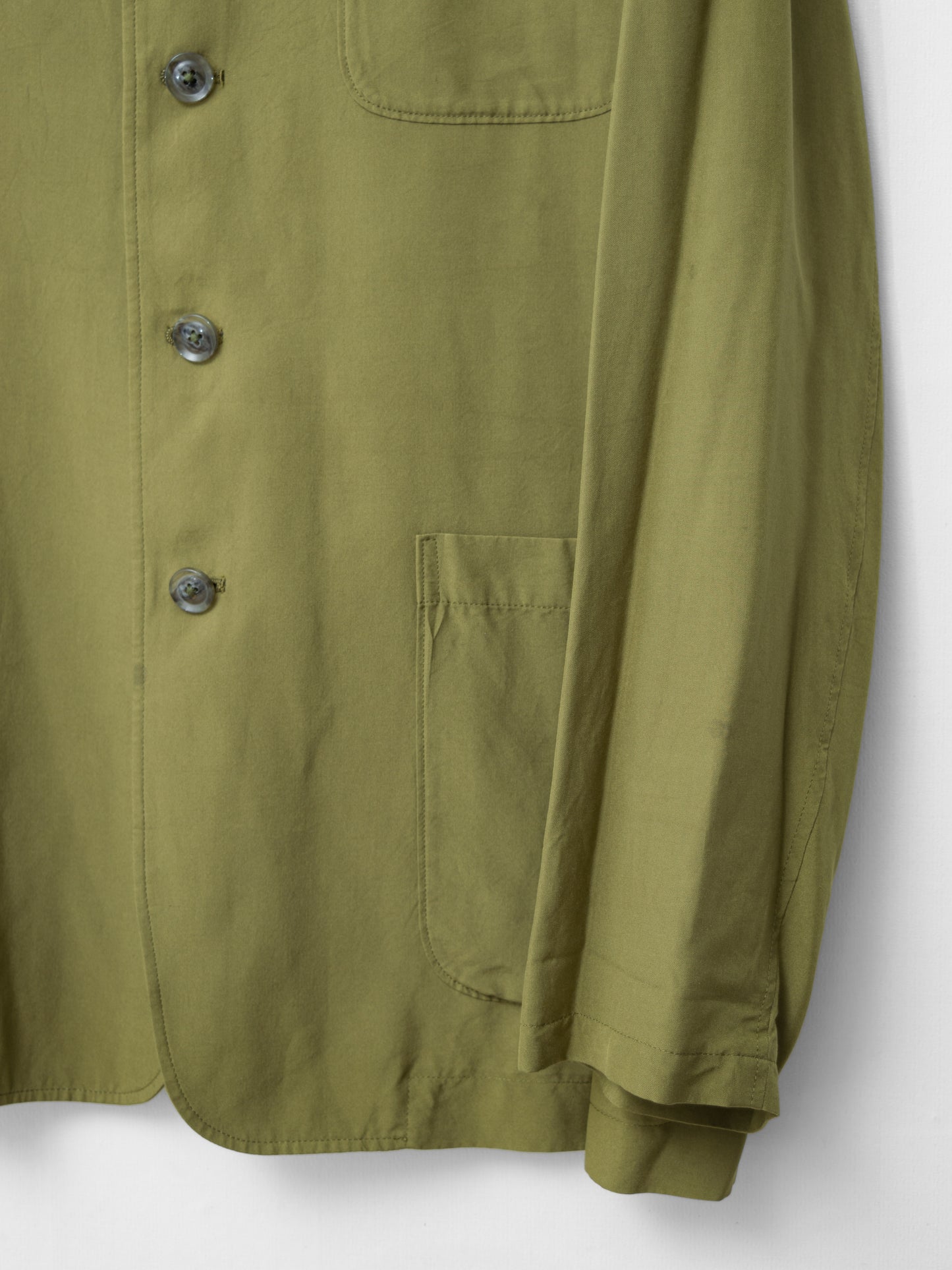 patch pocket tailored jacket gold moss ∙ silk ∙ large