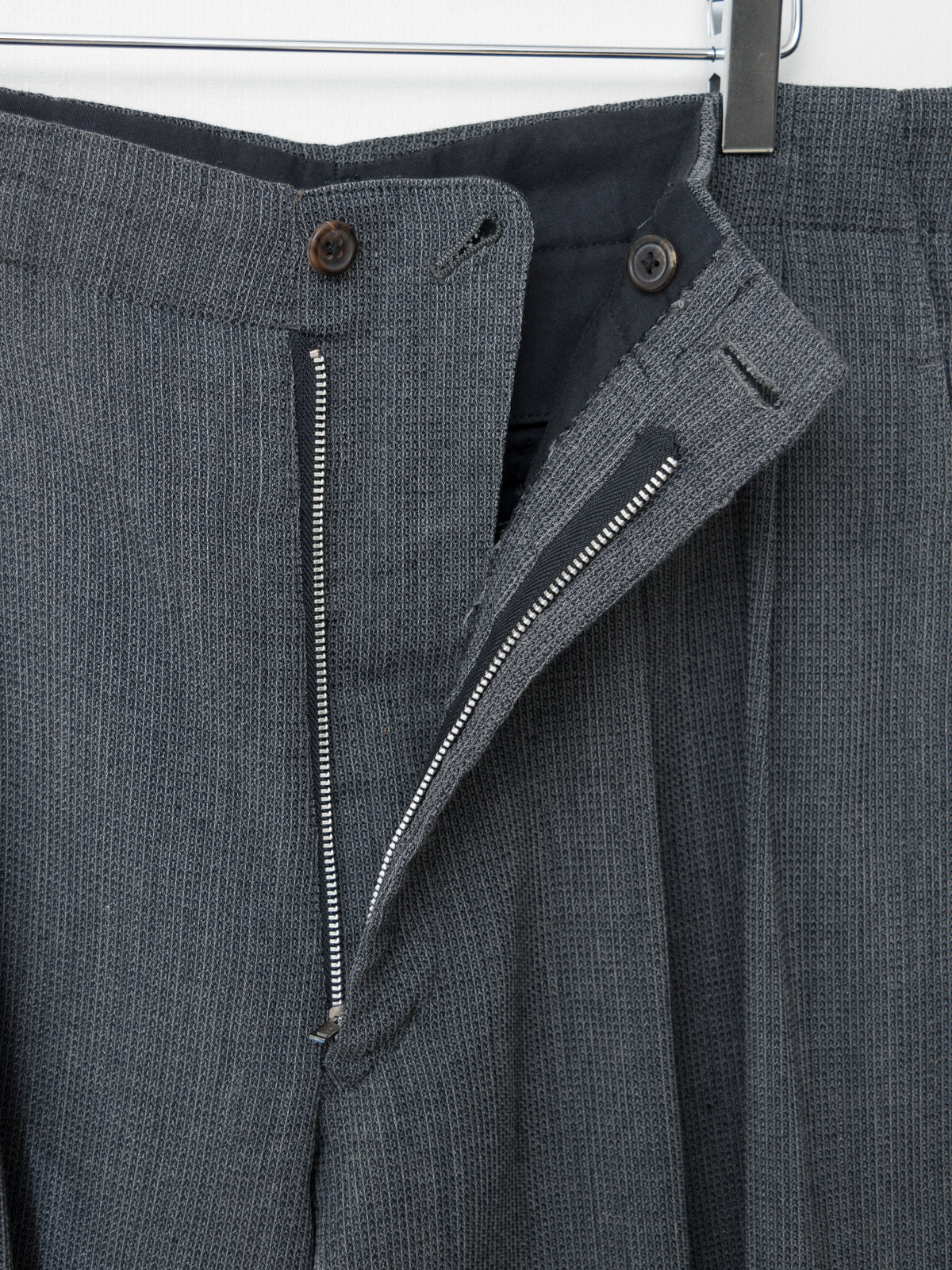 Knit Double Pleat Trousers Grey