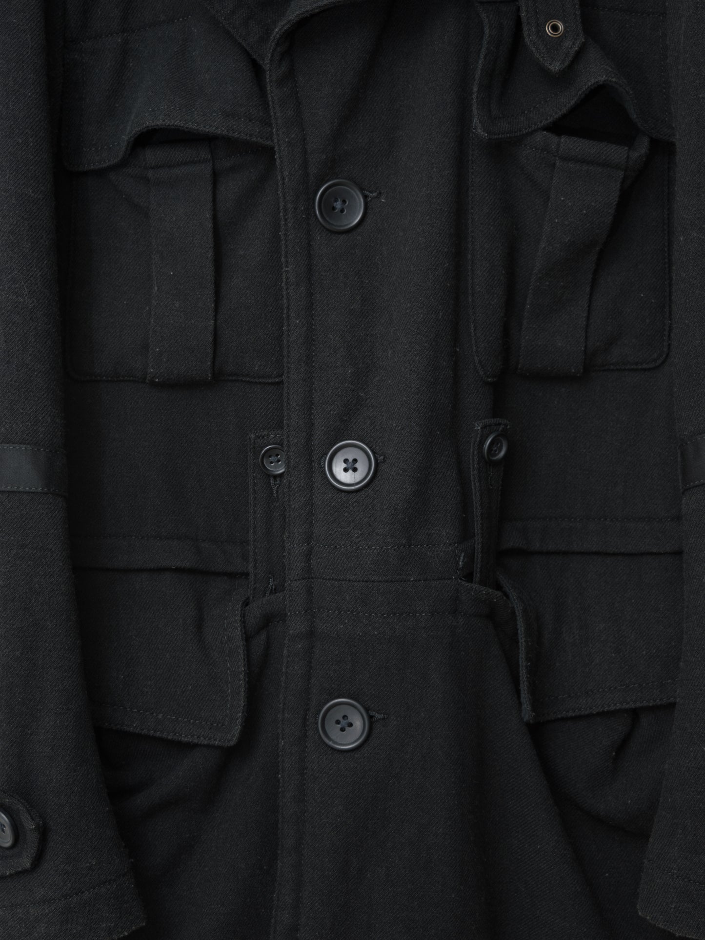 a/w 07 belted shooter coat black ∙ wool nylon ∙ xsmall