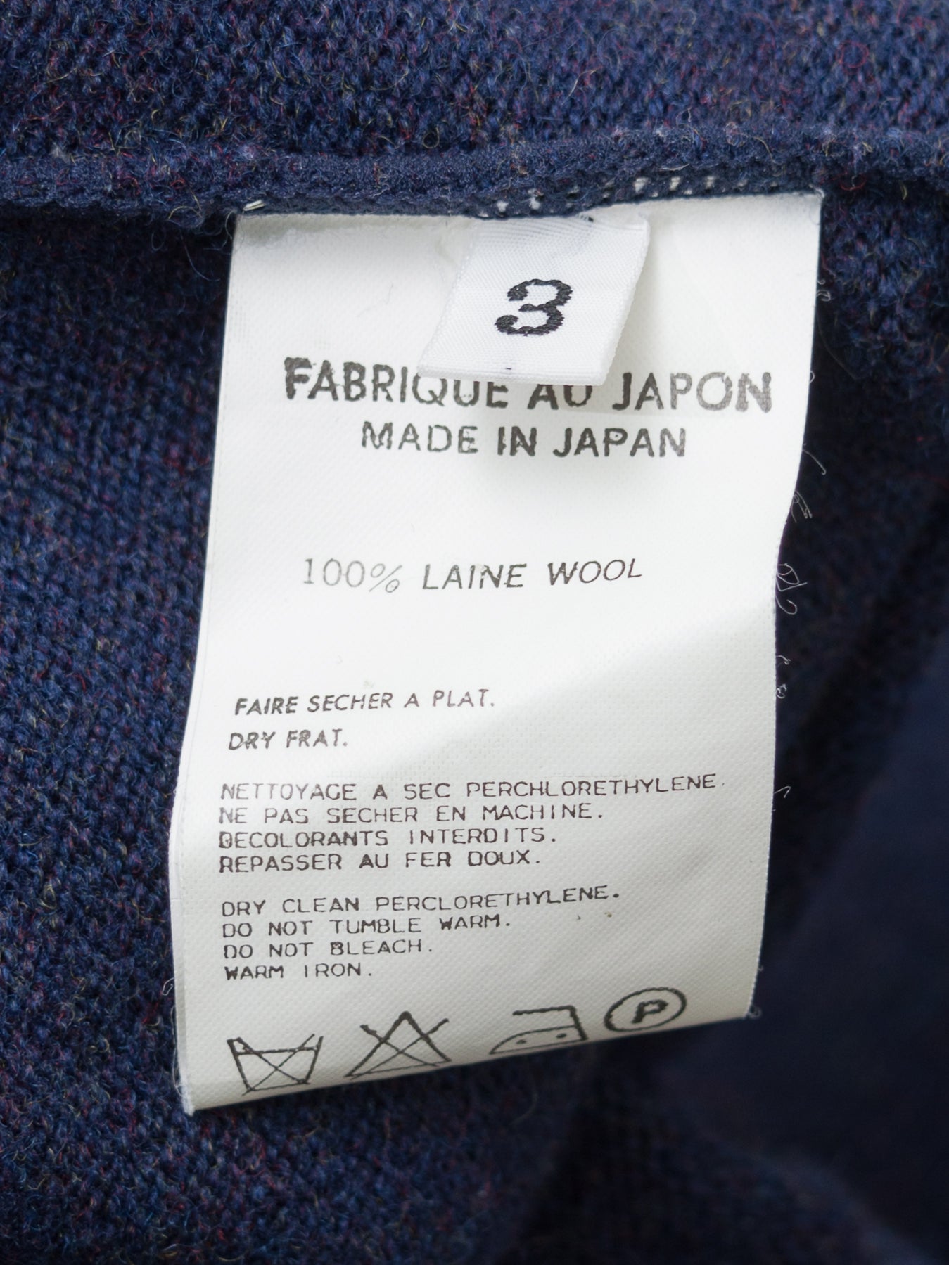 a/w 05 saddle shoulder knit pullover navy melange ∙ wool ∙ medium