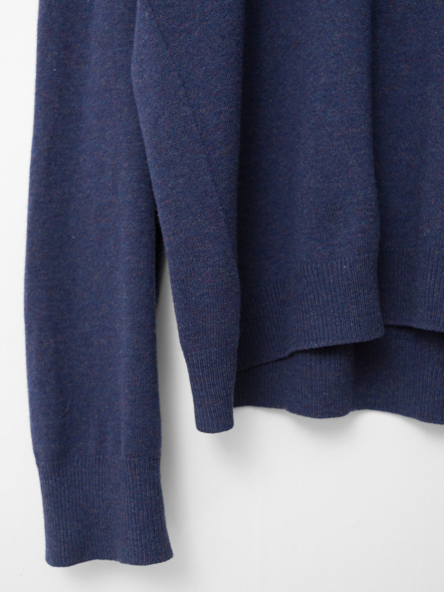 a/w 05 saddle shoulder knit pullover navy melange ∙ wool ∙ medium