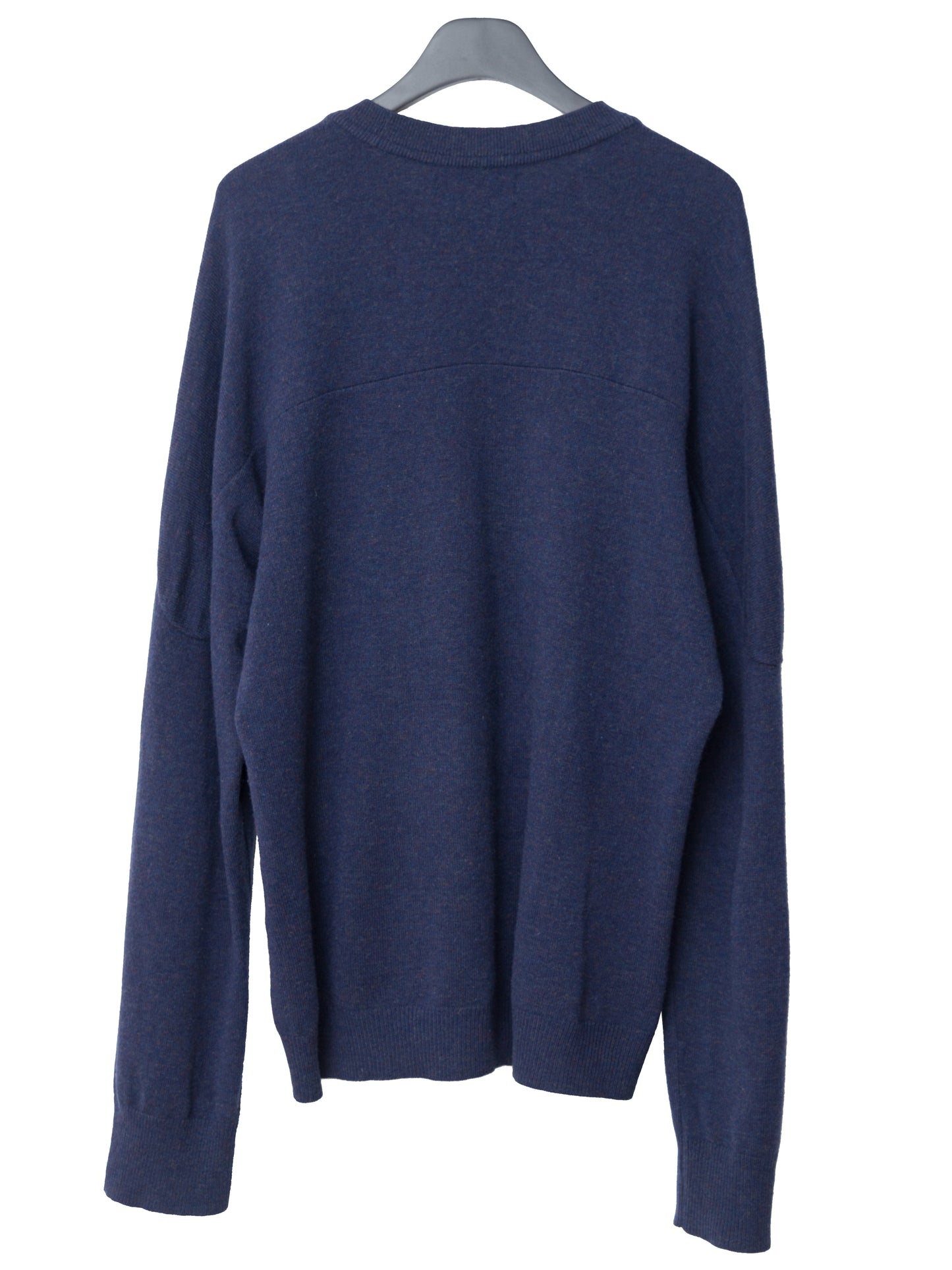 a/w 05 saddle shoulder knit pullover navy melange ∙ wool ∙ medium