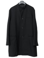 Band Collar Tailored Coat Black