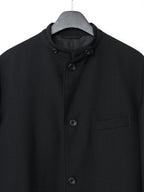Band Collar Tailored Coat Black
