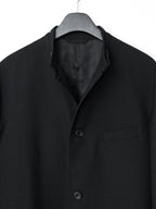 Band Collar Tailored Coat Black