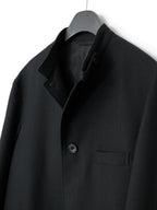 Band Collar Tailored Coat Black