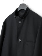 Band Collar Tailored Coat Black