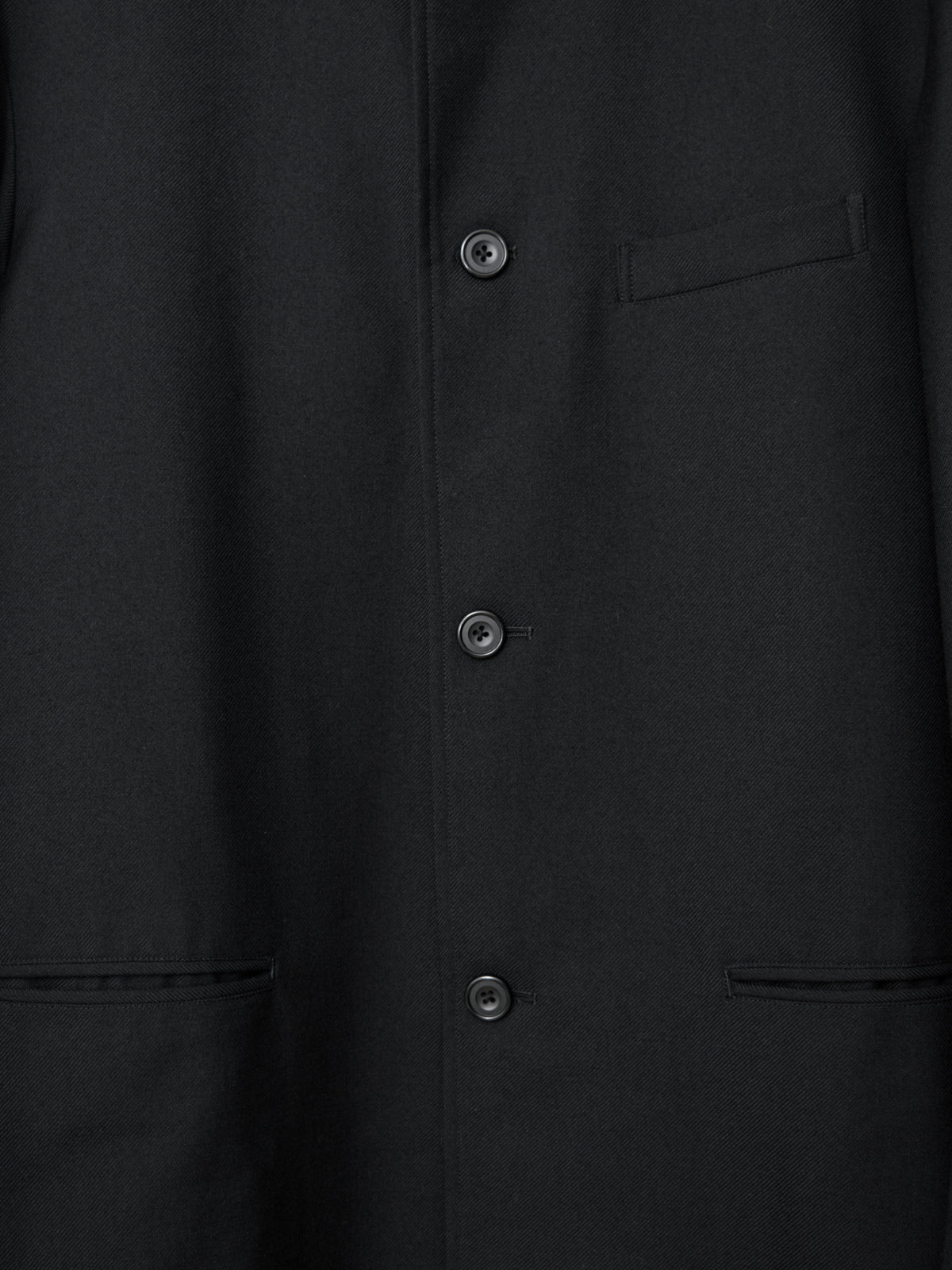Band Collar Tailored Coat Black