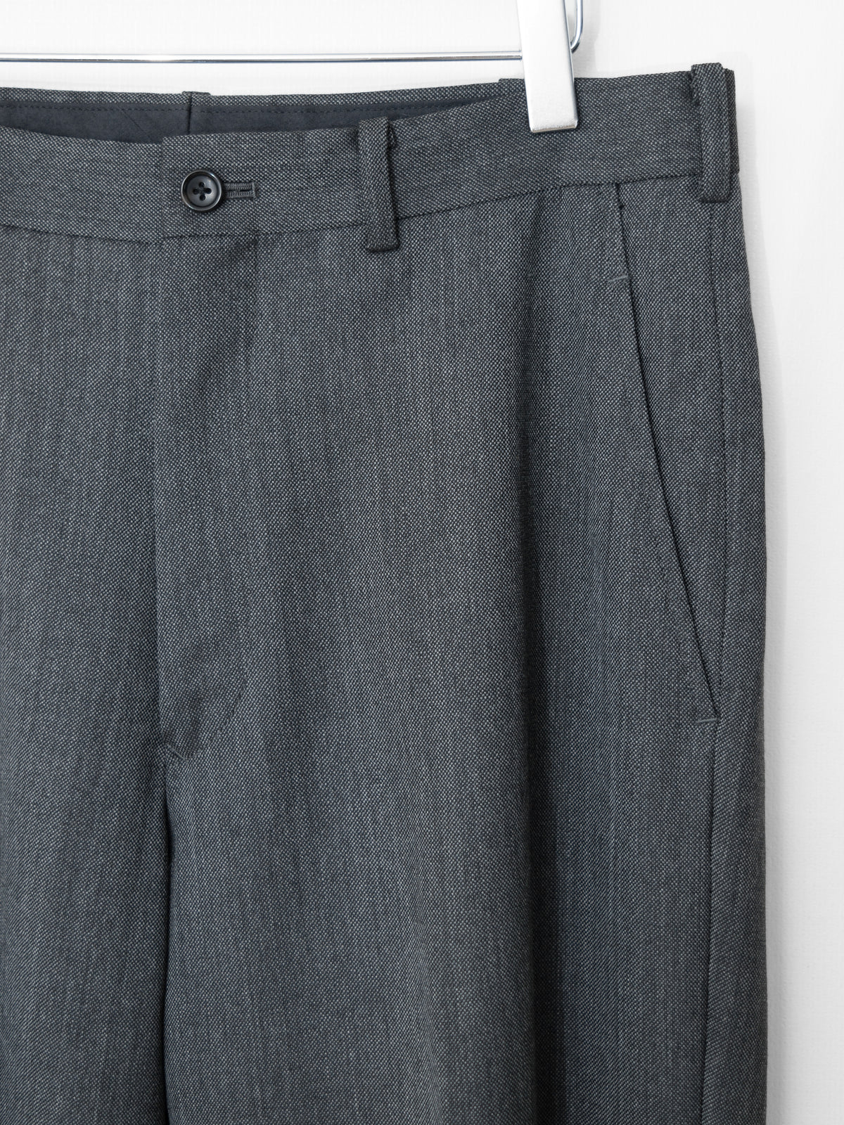 Flat Front Trousers Grey Melange