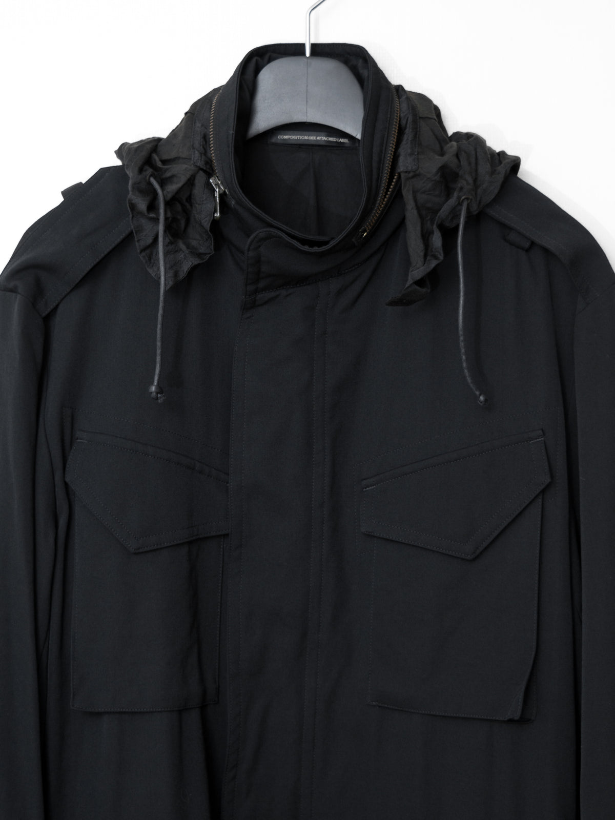 S/S 09 Silk Hooded M-65 Jacket Black