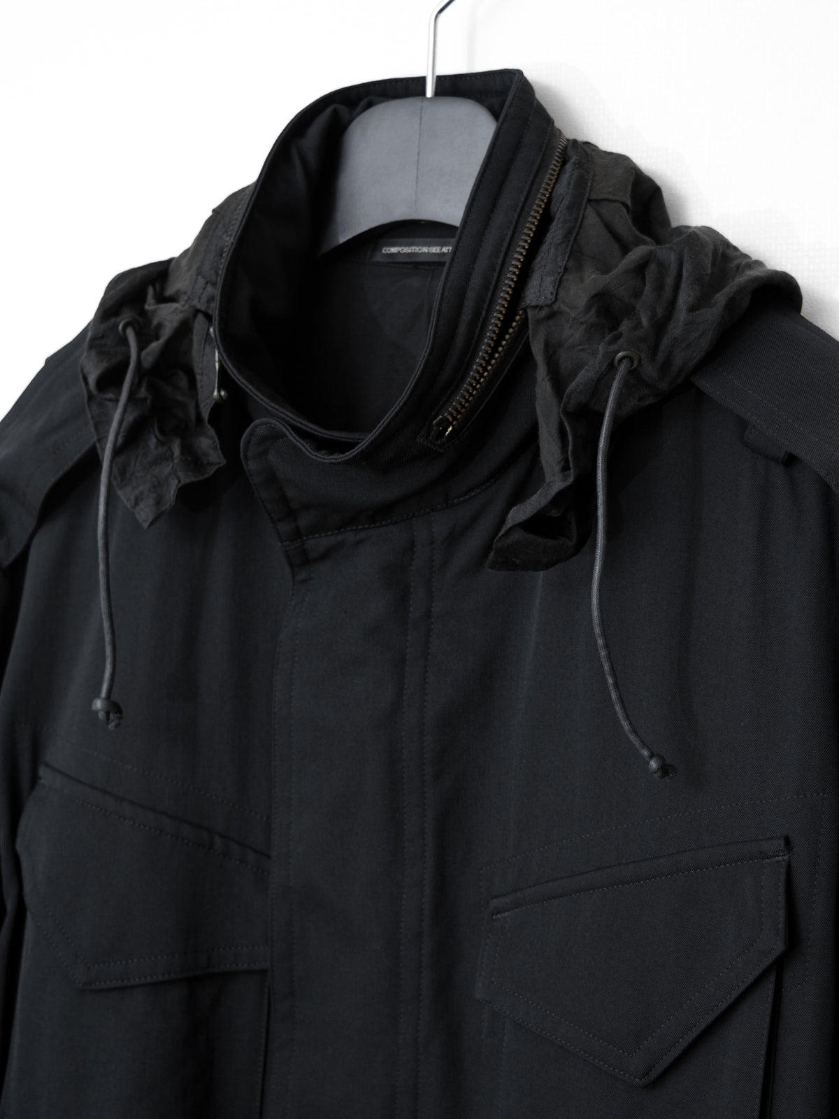 S/S 09 Silk Hooded M-65 Jacket Black