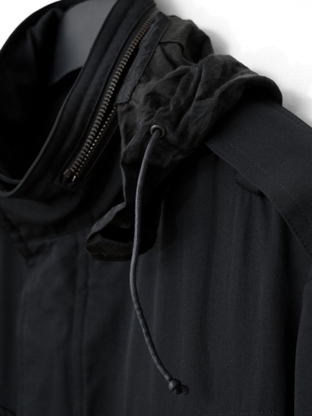 S/S 09 Silk Hooded M-65 Jacket Black