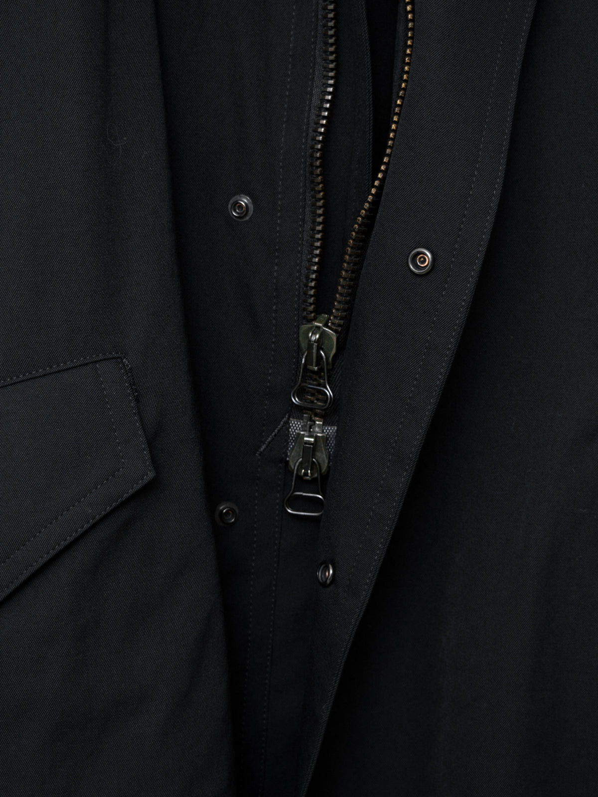S/S 09 Silk Hooded M-65 Jacket Black