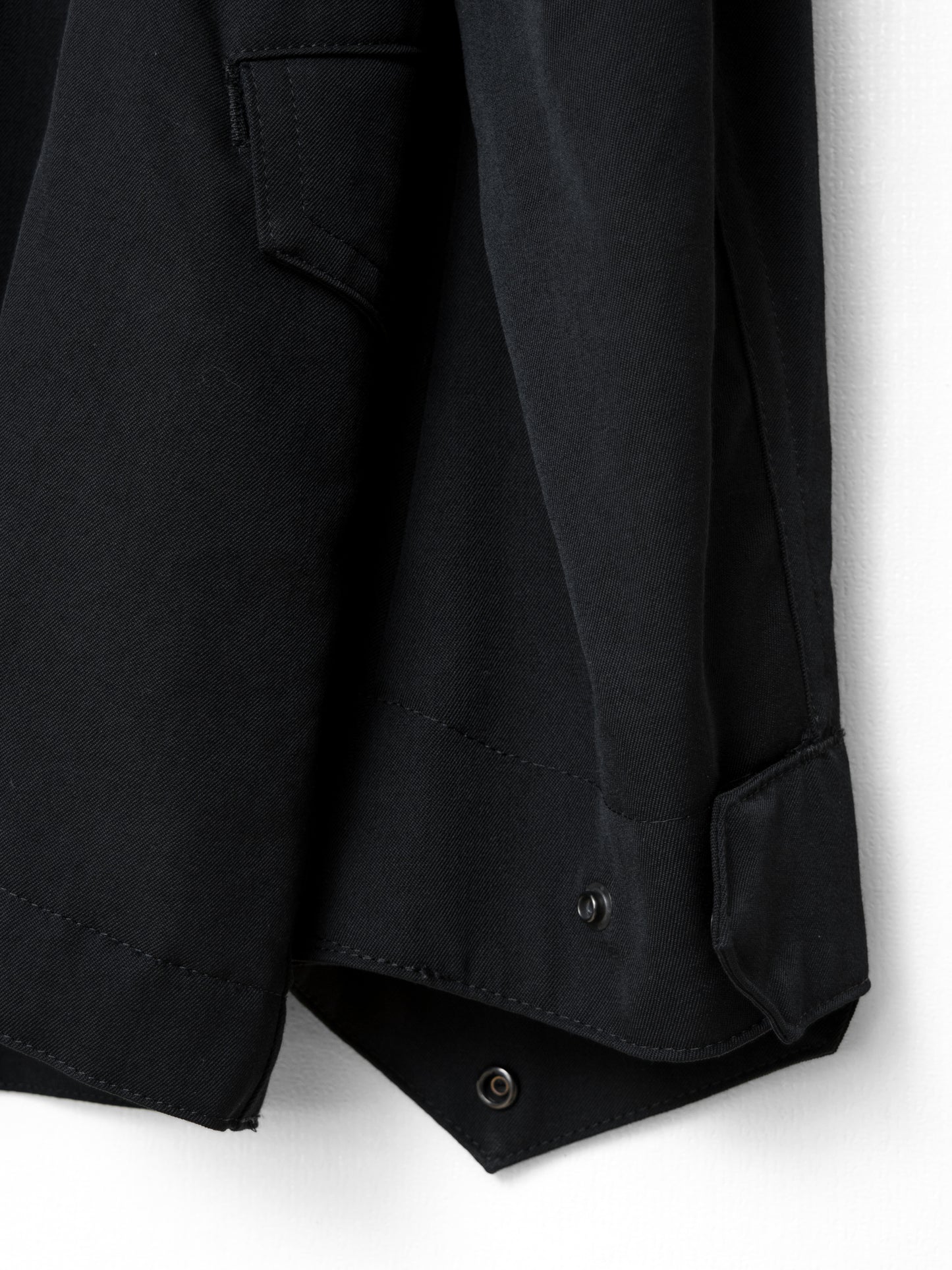 s/s 09 silk hooded m-65 jacket black ∙ wool gabardine ∙ large