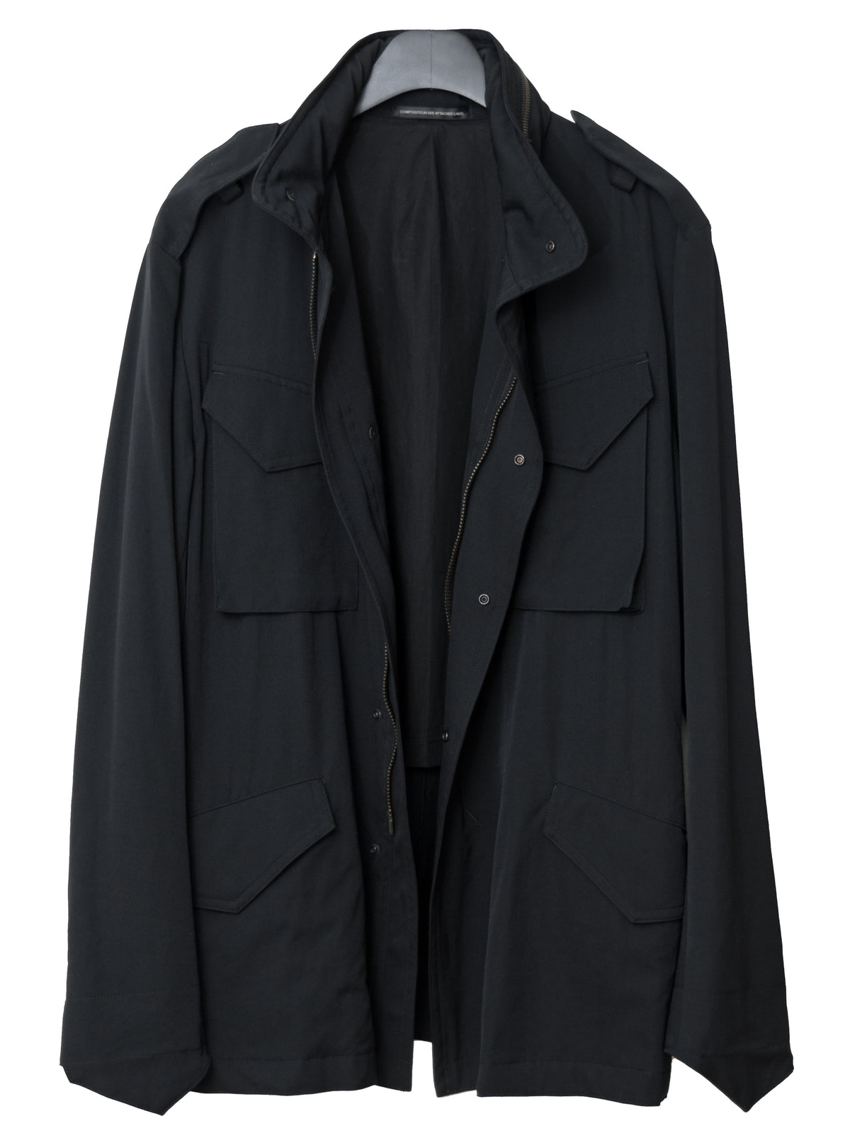 S/S 09 Silk Hooded M-65 Jacket Black