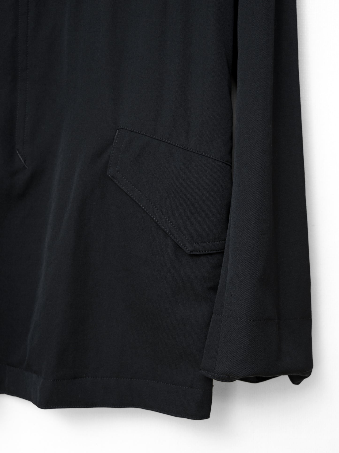 s/s 09 silk hooded m-65 jacket black ∙ wool gabardine ∙ large