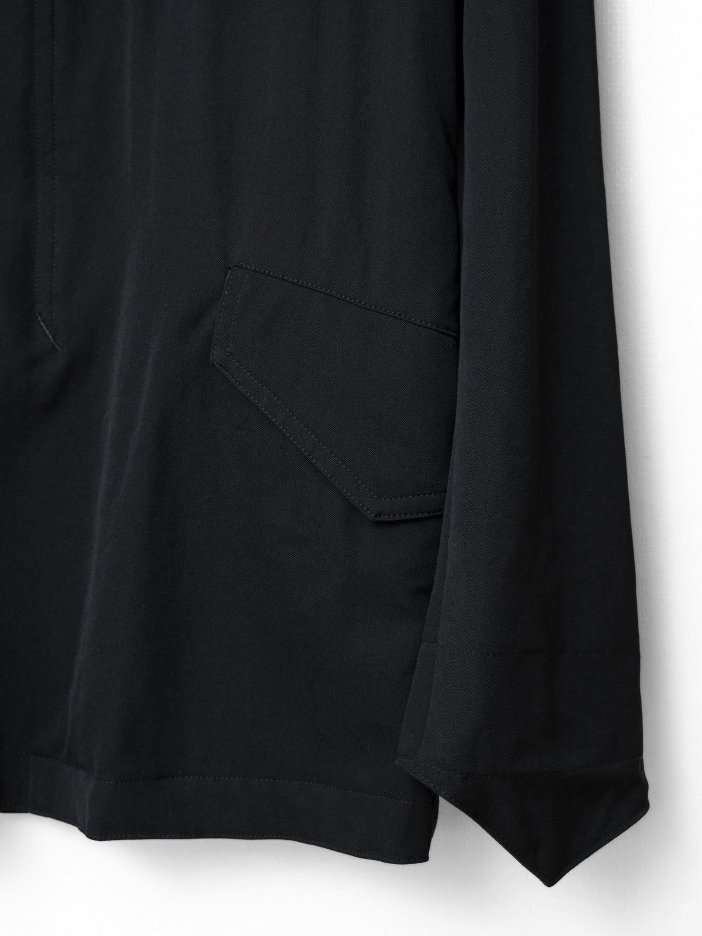 s/s 09 silk hooded m-65 jacket black ∙ wool gabardine ∙ large