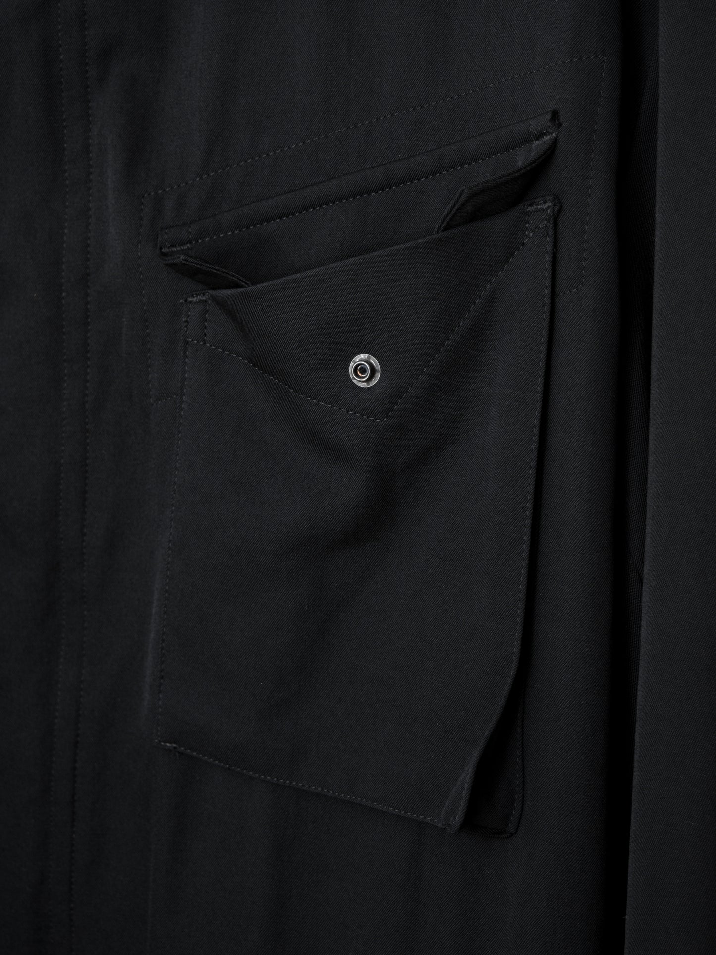 s/s 09 silk hooded m-65 jacket black ∙ wool gabardine ∙ large