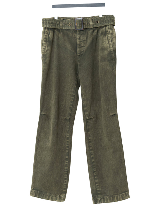 a/w 06 garment dyed belted field pants olive ∙ cotton ∙ medium