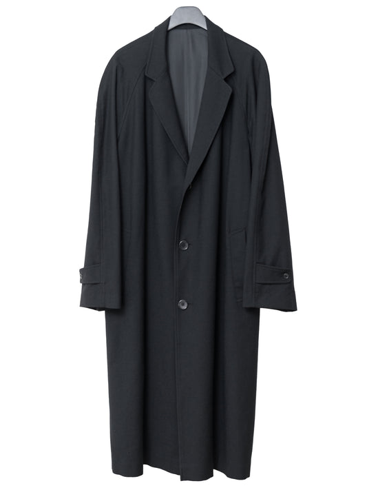 raglan sleeve coat black ∙ wool ∙ medium