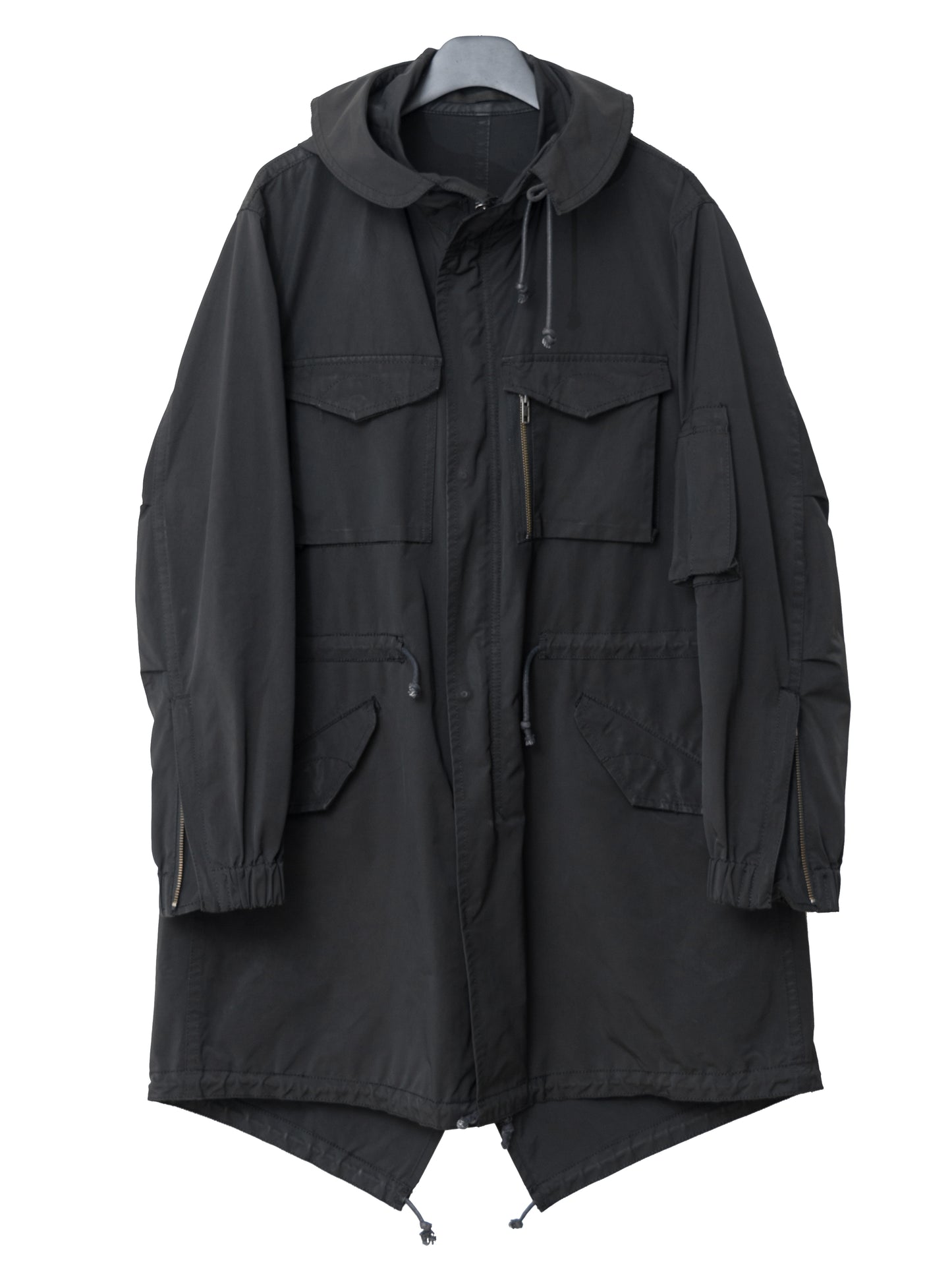 a/w 07 m-65 fishtail parka black ∙ poly nylon ∙ medium