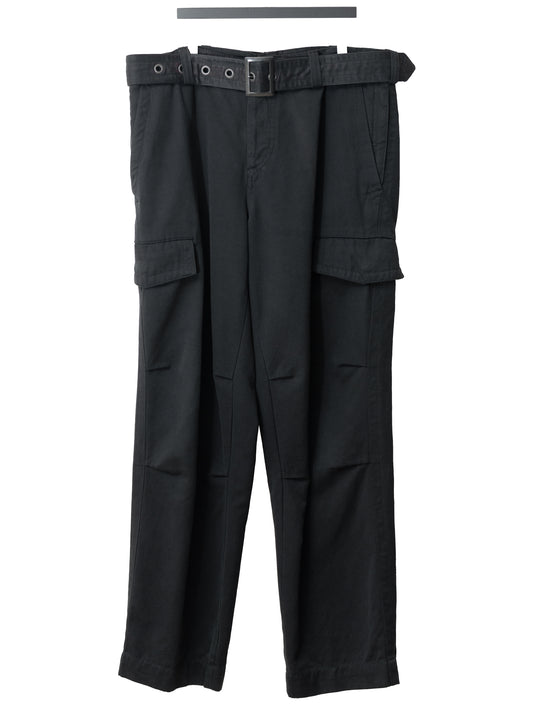 a/w 06 belted cargo pants black ∙ cotton linen rayon silk ∙ small