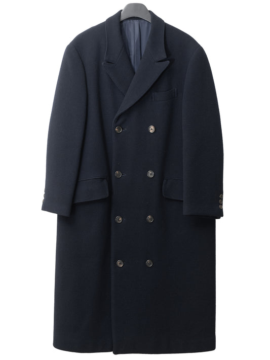'80s double breasted coat navy ∙ melton wool nylon ∙ small